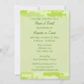 Lime Green Camouflage Camouflage Party Event Einladung (Rückseite)