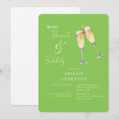 Lime Green Champagne Bridal Brunch Dusche Einladung (Vorne/Hinten)
