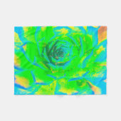 Lime Green Chartreuse Succulent Sedum Rosette Fleecedecke (Vorderseite (Horizontal))
