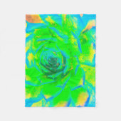 Lime Green Chartreuse Succulent Sedum Rosette Fleecedecke (Vorderseite)