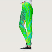Lime Green Chartreuse Succulent Sedum Rosette Leggings (Links)