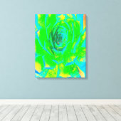 Lime Green Chartreuse Succulent Sedum Rosette Leinwanddruck (Insitu (Holzboden))