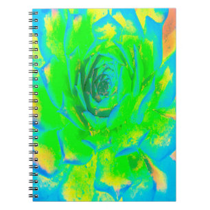 Lime Green Chartreuse Succulent Sedum Rosette Notizblock