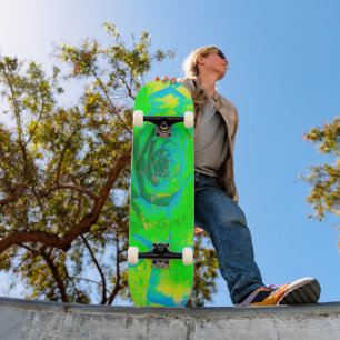 Lime Green Chartreuse Succulent Sedum Rosette Skateboard