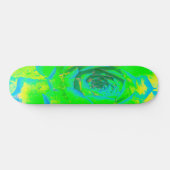 Lime Green Chartreuse Succulent Sedum Rosette Skateboard (Horizontal)