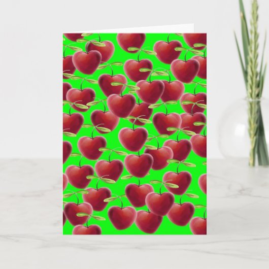 Lime Green Cherry Splash Feiertagskarte (Vorderseite)