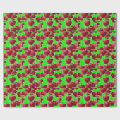 Lime Green Cherry Splash Geschenkpapier (Flach)