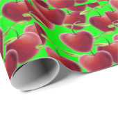 Lime Green Cherry Splash Geschenkpapier (Rolleneckpunkt)