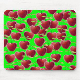 Lime Green Cherry Splash Mousepad