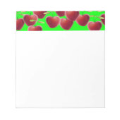 Lime Green Cherry Splash Notizblock (Vorderseite)