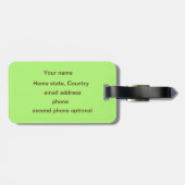 Lime Green Chihuahua Gepäcktag Gepäckanhänger (Rückseite horizontal)