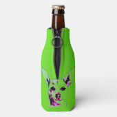 Lime Green Chihuahua Themed Bottle Cooler Flaschenkühler (Flasche Rückseite)