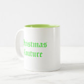 Lime Green Christmas Couture Zweifarbige Tasse (Vorderseite Links)