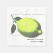 Lime Green Citrus Lemon Jigsaw Puzzle Wedding Serviette (Vorderseite)