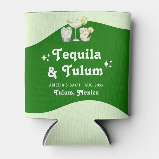 Lime Green Citrus Tequila & Tulum Bachelorette Dosenkühler (Vorderseite)