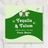 Lime Green Citrus Tequila & Tulum Bachelorette Geschenkanhänger (Rückseite)