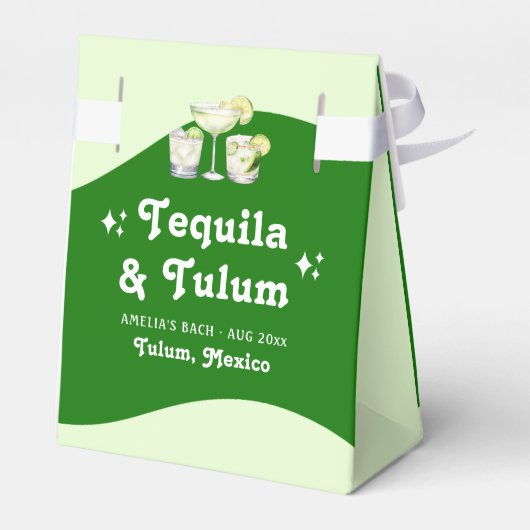 Lime Green Citrus Tequila & Tulum Bachelorette Geschenkschachtel (Rückseite)