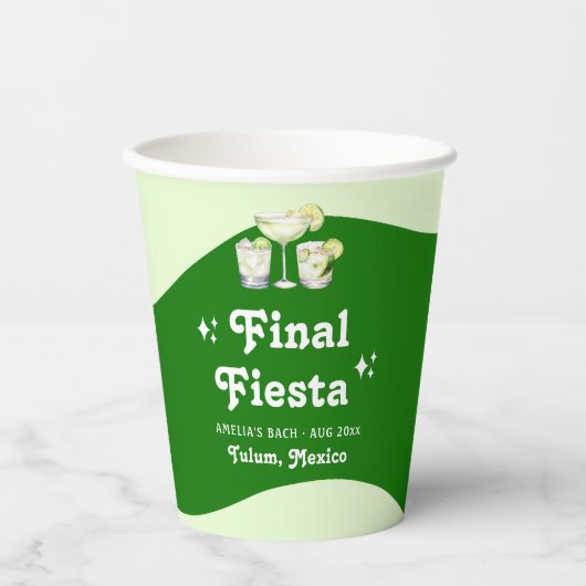 Lime Green Citrus Tequila & Tulum Bachelorette Pappbecher (Vorderseite)