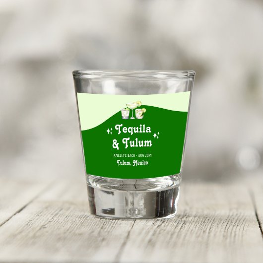 Lime Green Citrus Tequila & Tulum Bachelorette Schnapsglas