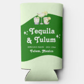 Lime Green Citrus Tequila & Tulum Bachelorette Selters Dosenkühler (Rückseite)