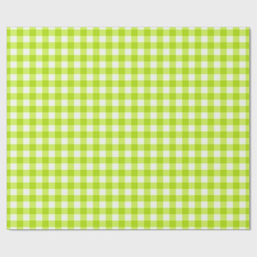 Lime Green Classic Gingham Karo Pattern Geschenkpapier (Flach)