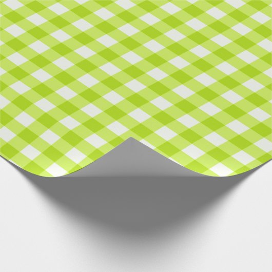 Lime Green Classic Gingham Karo Pattern Geschenkpapier (Ecke)
