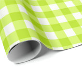 Lime Green Classic Gingham Karo Pattern Geschenkpapier (Rolleneckpunkt)