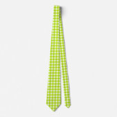 Lime Green Classic Gingham Karo Pattern Krawatte (Vorderseite)