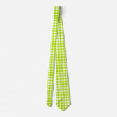 Lime Green Classic Gingham Karo Pattern Krawatte (Rückseite)