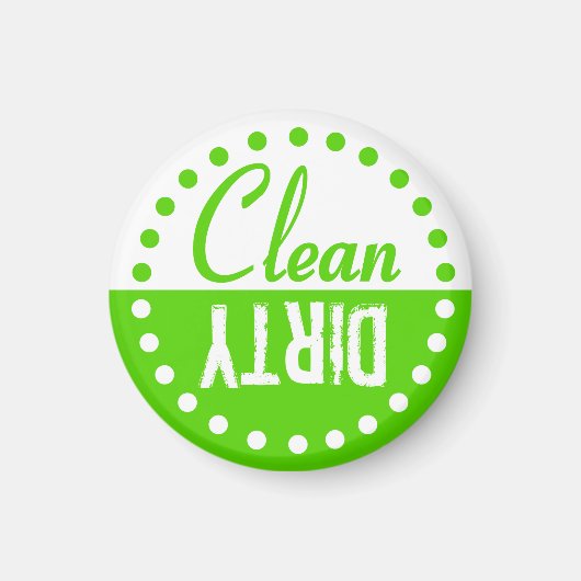 Lime Green Clean and Dirty Disshwasher Magnet (Vorne)