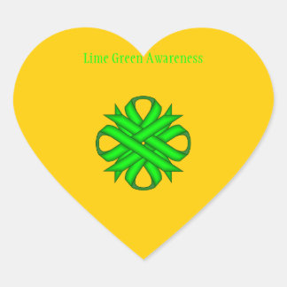 Lime Green Clover Ribbon von Kenneth Yoncich Herz-Aufkleber