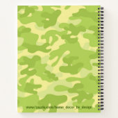 Lime Green Color Camouflage Muster Rezept Buch (Rückseite)
