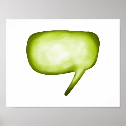 Lime Green Comic Word-Blase Poster (Vorne)