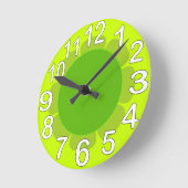 Lime Green Country Küche Runde Wanduhr (Winkel)