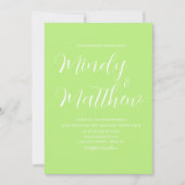 Lime Green Couple Wedding Invitation Einladung (Vorderseite)