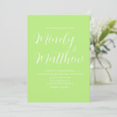 Lime Green Couple Wedding Invitation Einladung (Stehend Vorderseite)