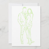 Lime Green Couple Wedding Invitation Einladung (Rückseite)