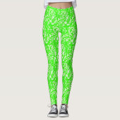 Lime Green Crayon Pattern Leggings (Vorderseite)