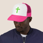 Lime Green Cross Trucker Hat Truckerkappe (Beispiel)