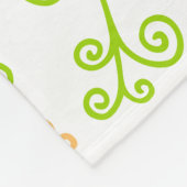 Lime Green Curling Vines | Giralflorale Muster Fleecedecke (Ecke)