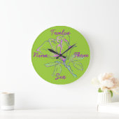 Lime Green Cursive Clock Große Wanduhr (Zuhause)