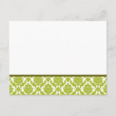 Lime Green Damask auf der Einladung zur White Wedd (Rückseite)