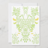 Lime Green Damask Einladung zur Hochzeit (Vorderseite)