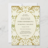 Lime Green Damask Einladung zur Hochzeit (Vorderseite)