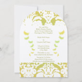Lime Green Damask Einladung zur Hochzeit (Vorderseite)