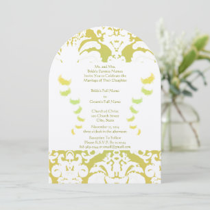 Lime Green Damask Einladung zur Hochzeit