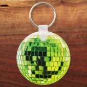 Lime Green Disco Disco Ball Schlüsselanhänger (Vorderseite)