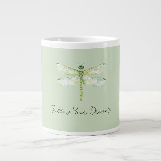 Lime Green Dragonfly Jumbo-Tasse (Vorderseite)