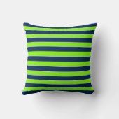 Lime Green Dunkel Blue Name Stripes Kissen (Rückseite)