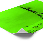 Lime Green Eiffel Tower Poster (Ecke)